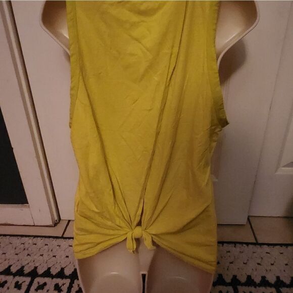 Neon yellow J Crew tank with open tied back. - Picture 2 of 5